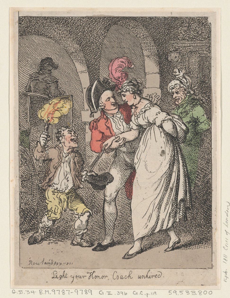Tänd din heder, tränare ohyrd, 1811., 1811. av Thomas Rowlandson