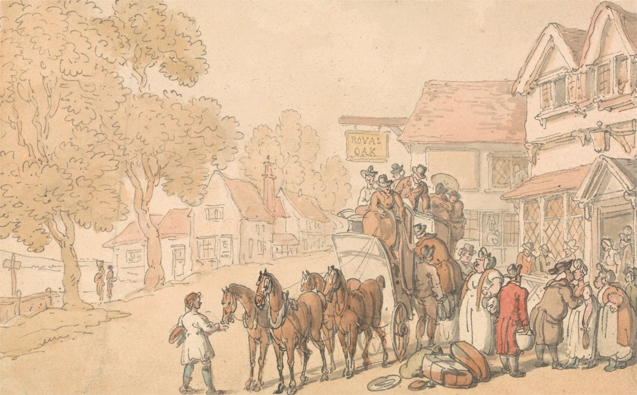 Lastning av en diligens av Thomas Rowlandson
