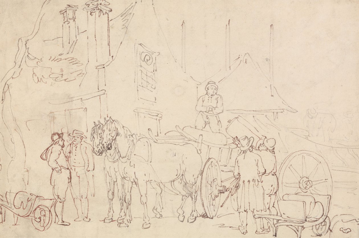 Lastning av en vagn av Thomas Rowlandson