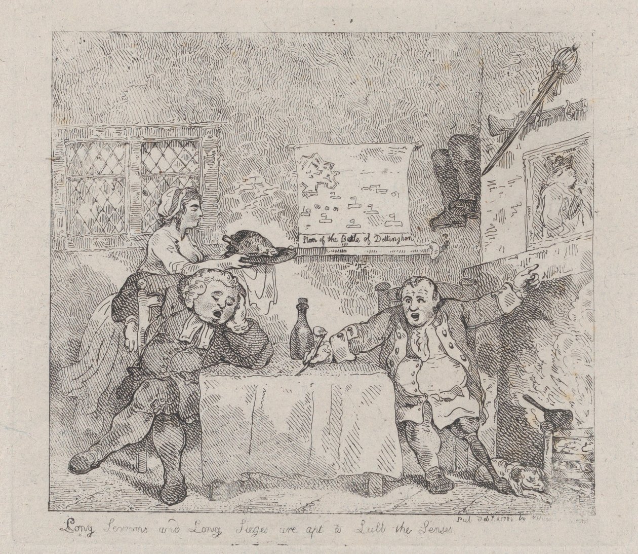 Långa predikningar och långa belägringar är ägnade att dämpa sinnena, 11 februari 1783., 11 februari 1783. av Thomas Rowlandson