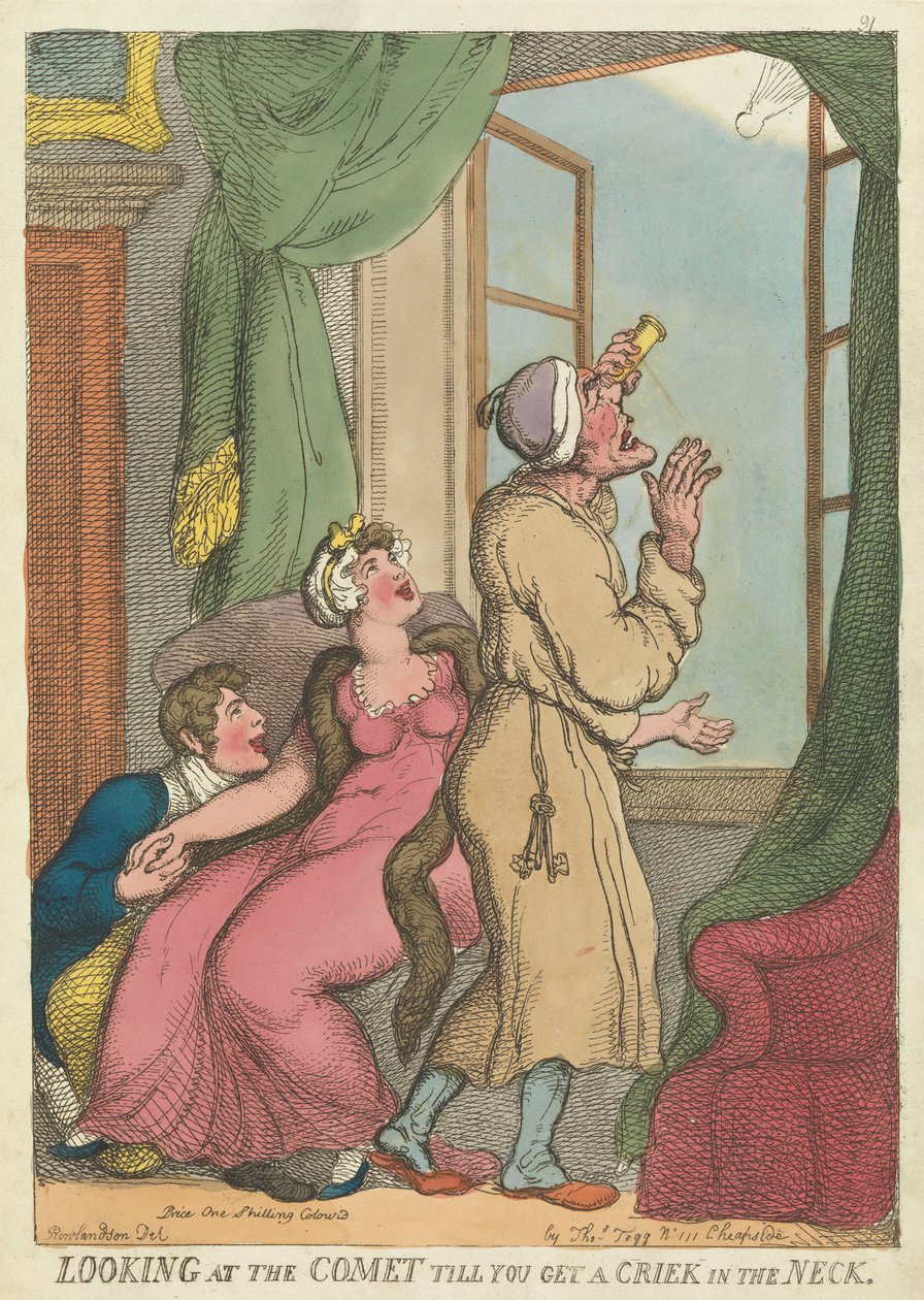 "Titta på kometen tills du får en krusning i nacken av Thomas Rowlandson