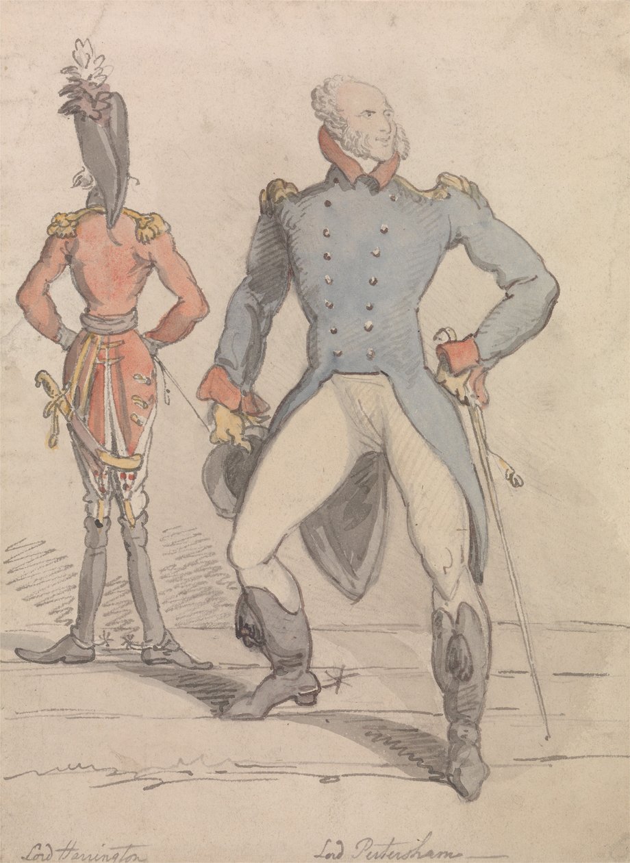 Lord Harrington och Lord Petersham av Thomas Rowlandson