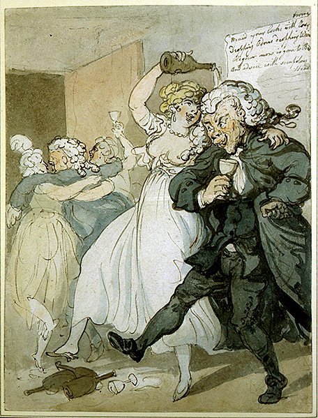 Kärlek och lag (akvarell på papper) av Thomas Rowlandson