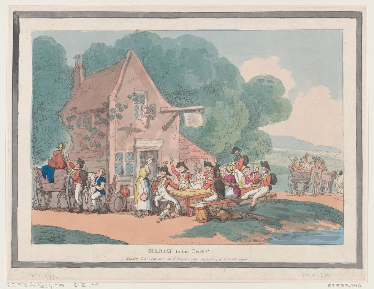 Mars till lägret, 1 september 1803., 1 september 1803. av Thomas Rowlandson