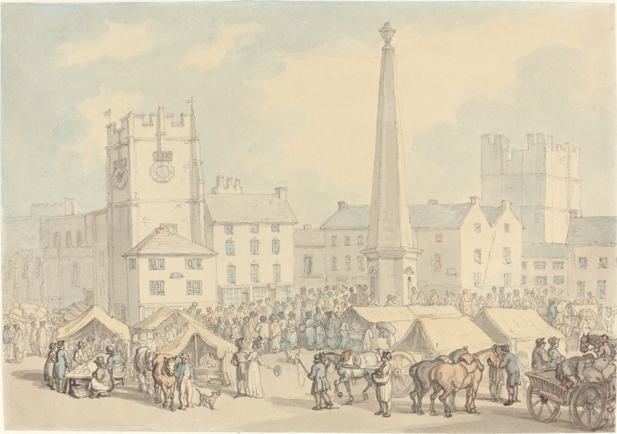 Marknadsdag på Richmond i Yorkshire av Thomas Rowlandson