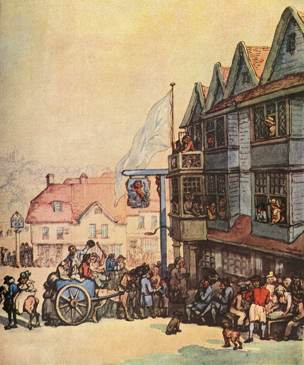 Marknadsdag utanför det gamla röda lejonet i Greenwich, 1938 av Thomas Rowlandson
