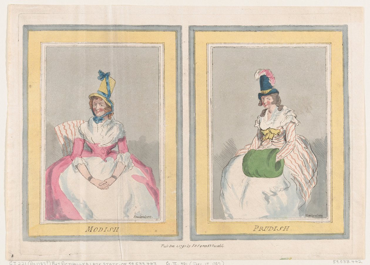 Modish and Prudish, 1 december 1791., 1 december 1791. av Thomas Rowlandson