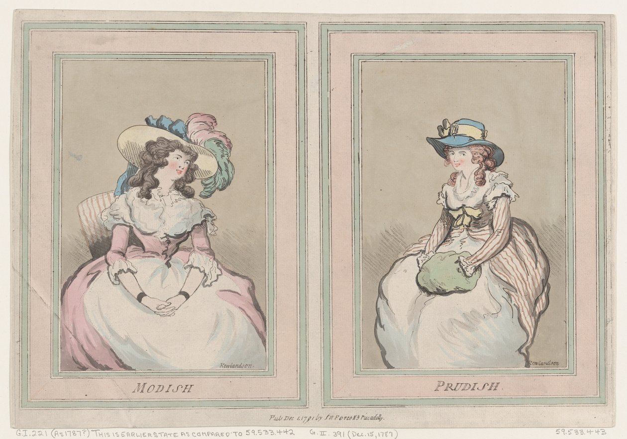 Modish and Prudish, 1 december 1791., 1 december 1791. av Thomas Rowlandson