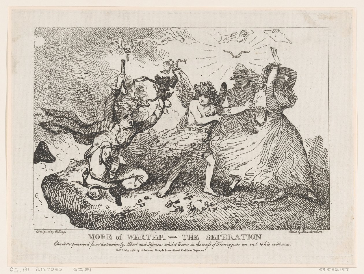Mer av Werther-The Separation: Charlotte Preserved from Destruction av Albert och ..., 6 maj 1786. av Thomas Rowlandson
