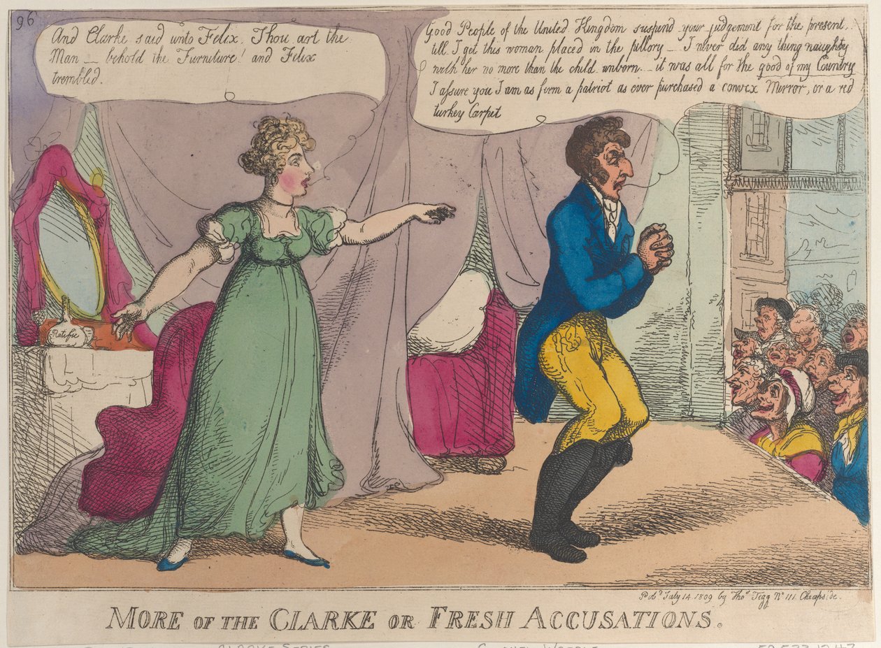Mer av Clarke eller Fresh Accusations, 14 juli 1809., 14 juli 1809. av Thomas Rowlandson