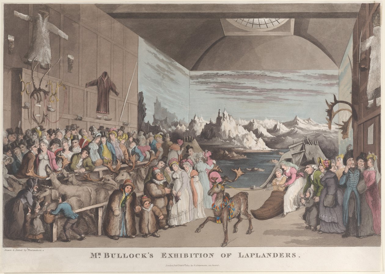 Herr Bullocks utställning av lappländare, 8 februari 1822., 8 februari 1822. av Thomas Rowlandson