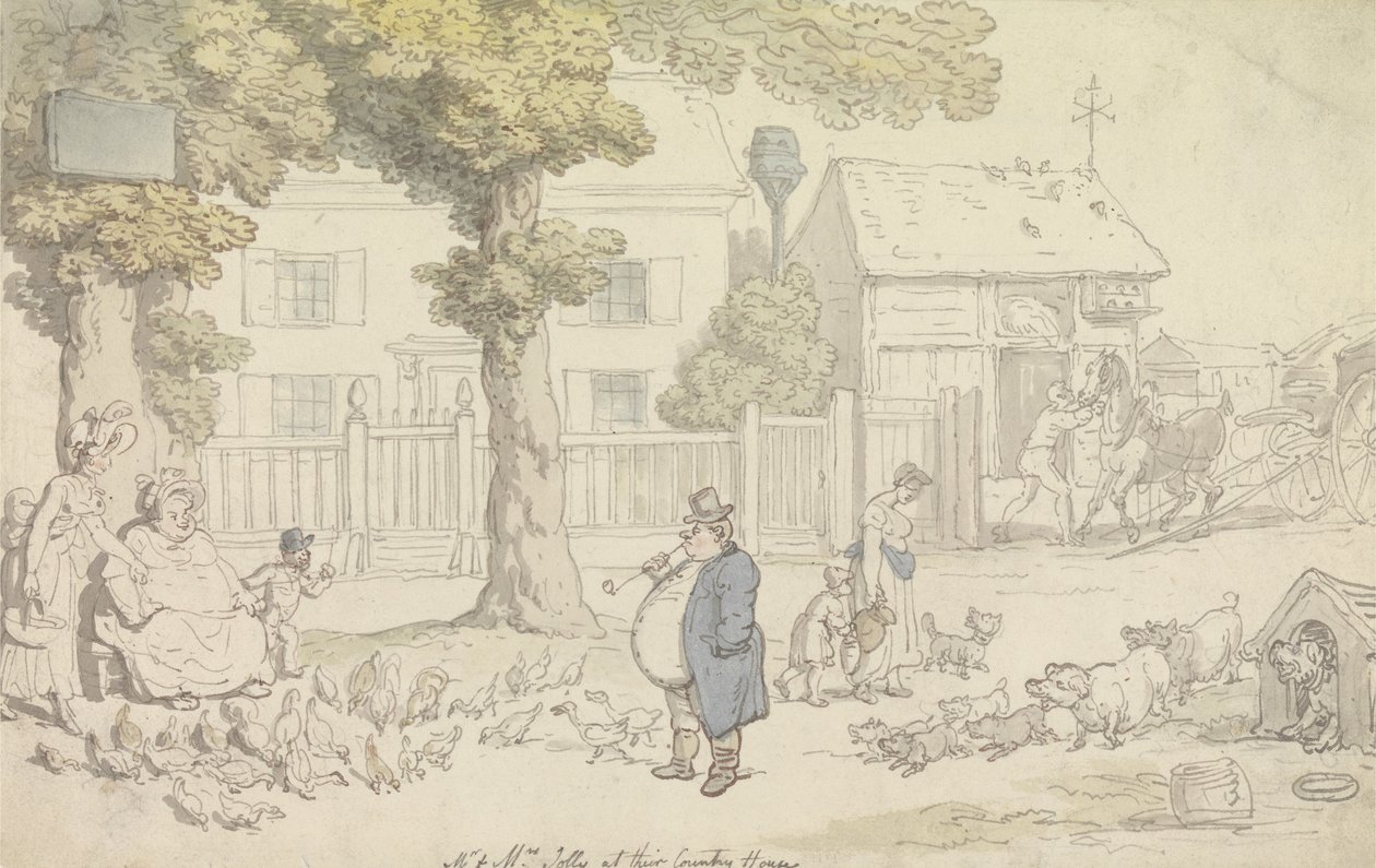 Herr och fru Jolly i sitt lanthus av Thomas Rowlandson