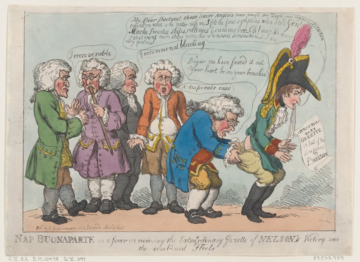 Nap Buonaparte i feber när han tar emot den extraordinära Gazette of Nelson