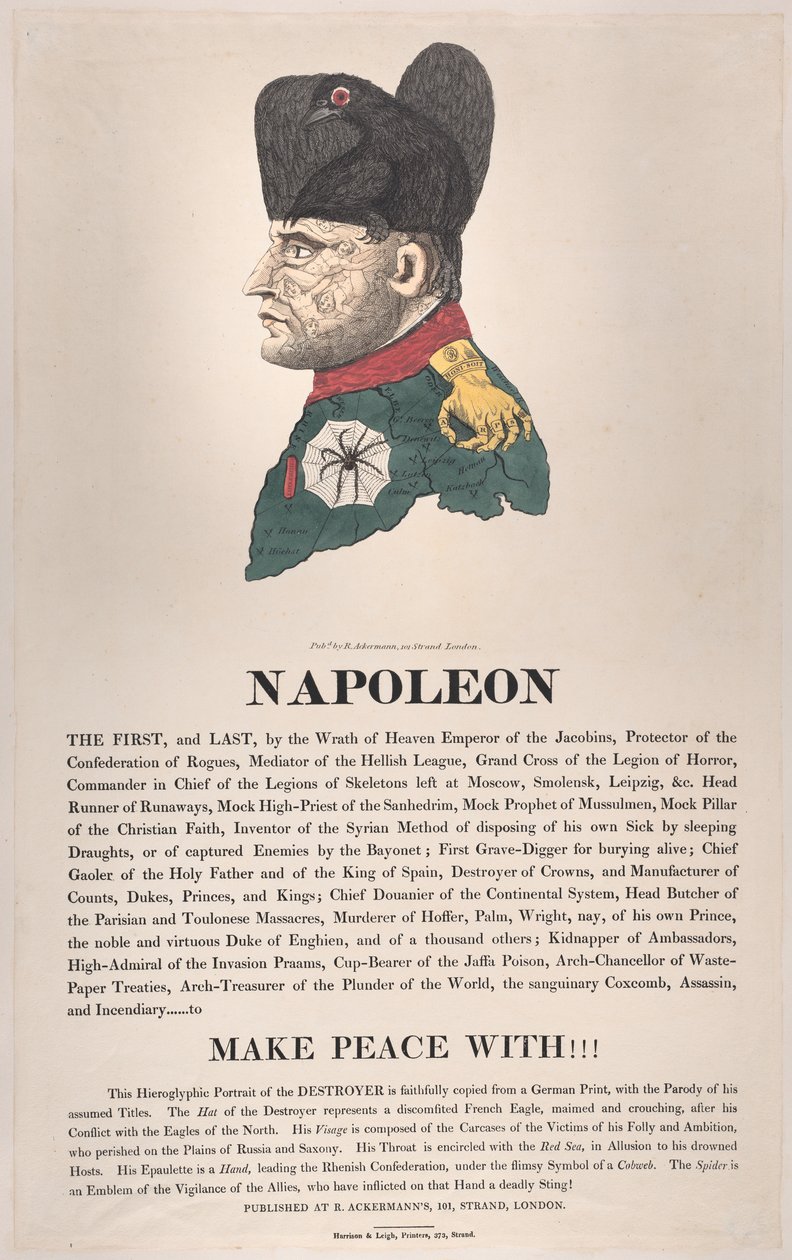 Napoleon, mars 1814, mars 1814. av Thomas Rowlandson