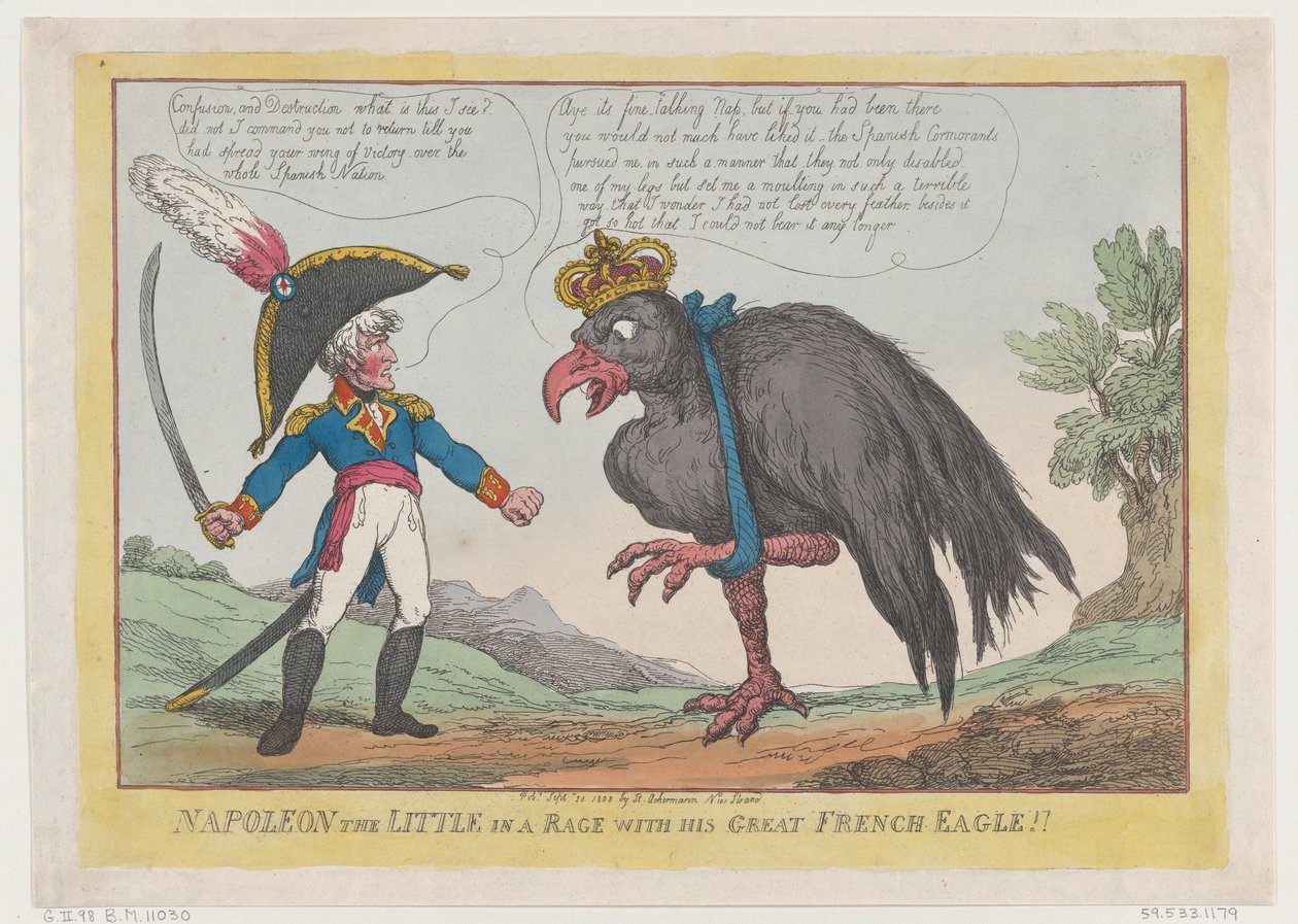 Napoleon den lille i raseri med sin stora franska örn!!, 20 september 1808., 20 september 1808 av Thomas Rowlandson