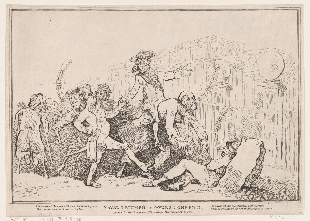 Naval Triumph, or Favors Confered, 13 november 1780., 13 november 1780. av Thomas Rowlandson