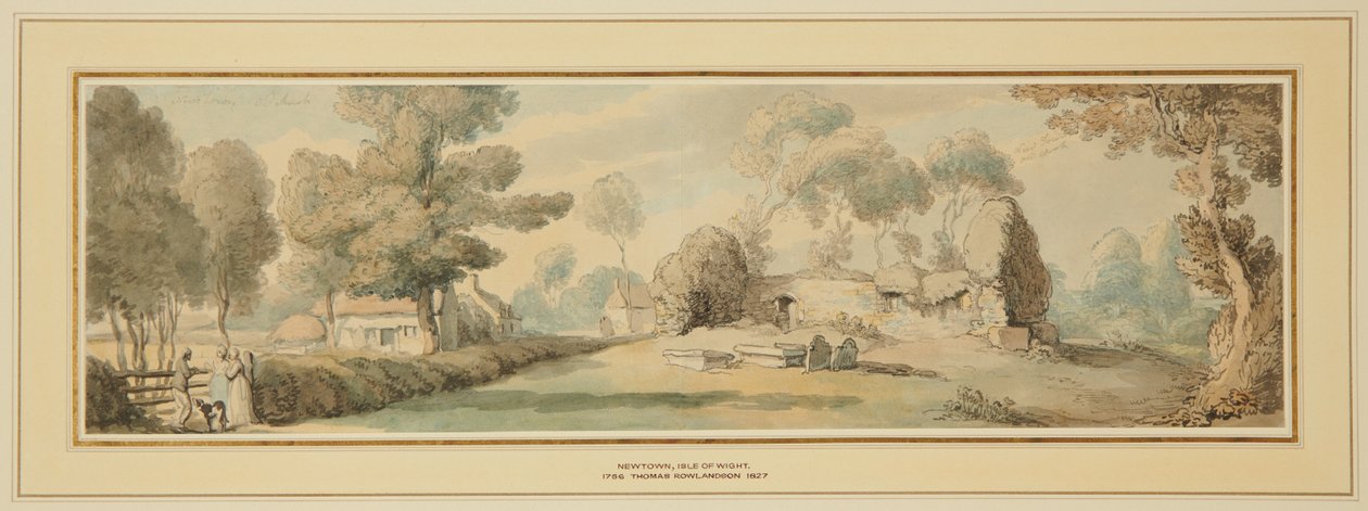 Ny stad, gammal kyrka (Isle of Wight) av Thomas Rowlandson