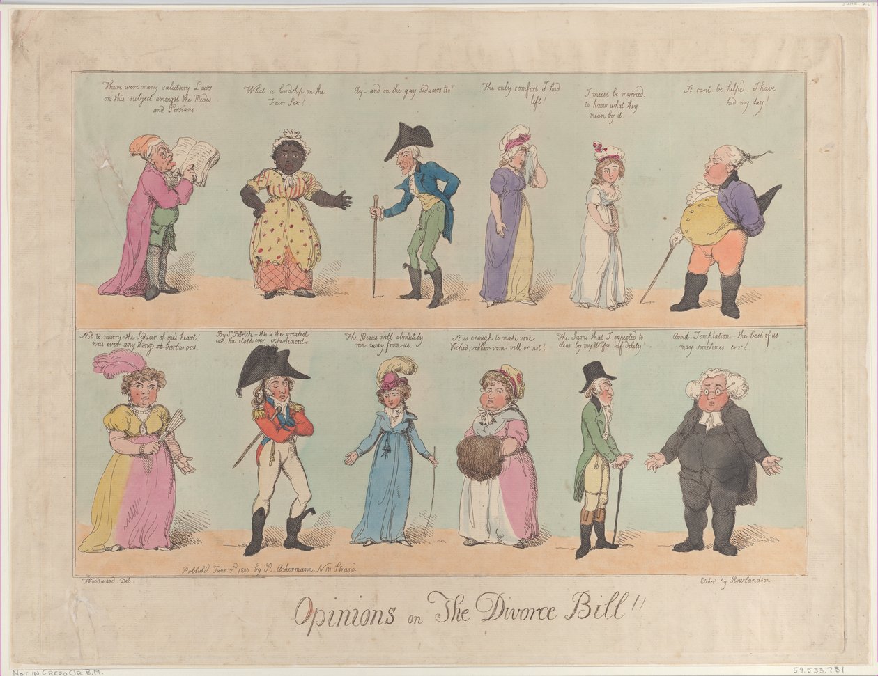 Åsikter om The Divorce Bill!!, 2 juni 1800., 2 juni 1800. av Thomas Rowlandson