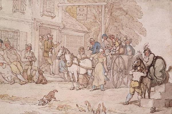 Utanför ett värdshus av Thomas Rowlandson