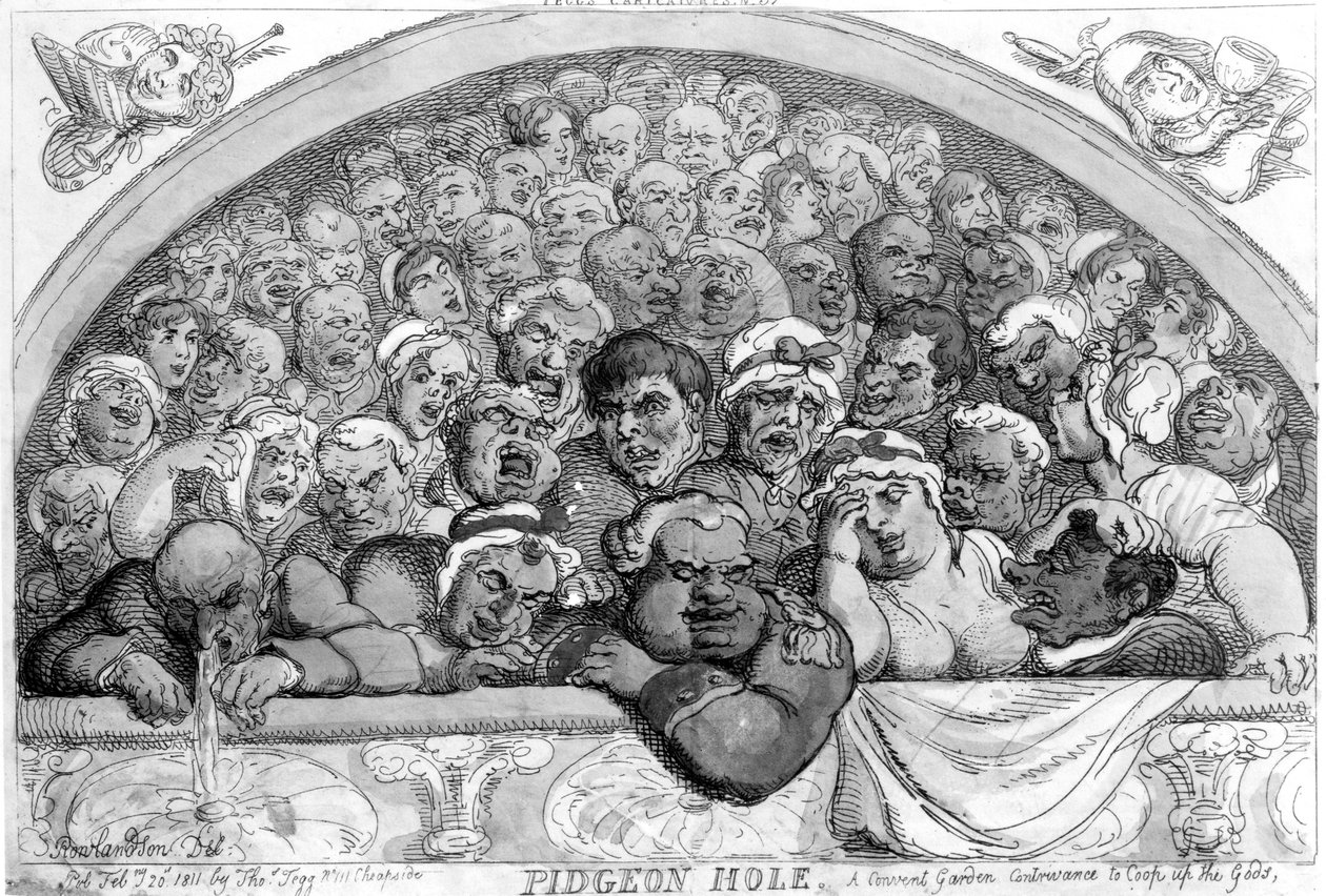 Pigeon Hole - A Convent [sic] Trädgårdskonstnär för att klara av gudarna, 1811 av Thomas Rowlandson