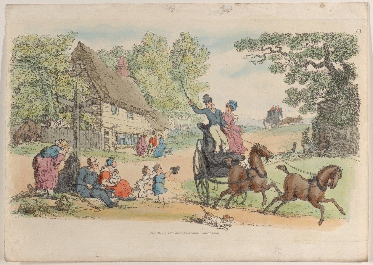 Plåt 13, från World in Miniature, 1816., 1816. av Thomas Rowlandson