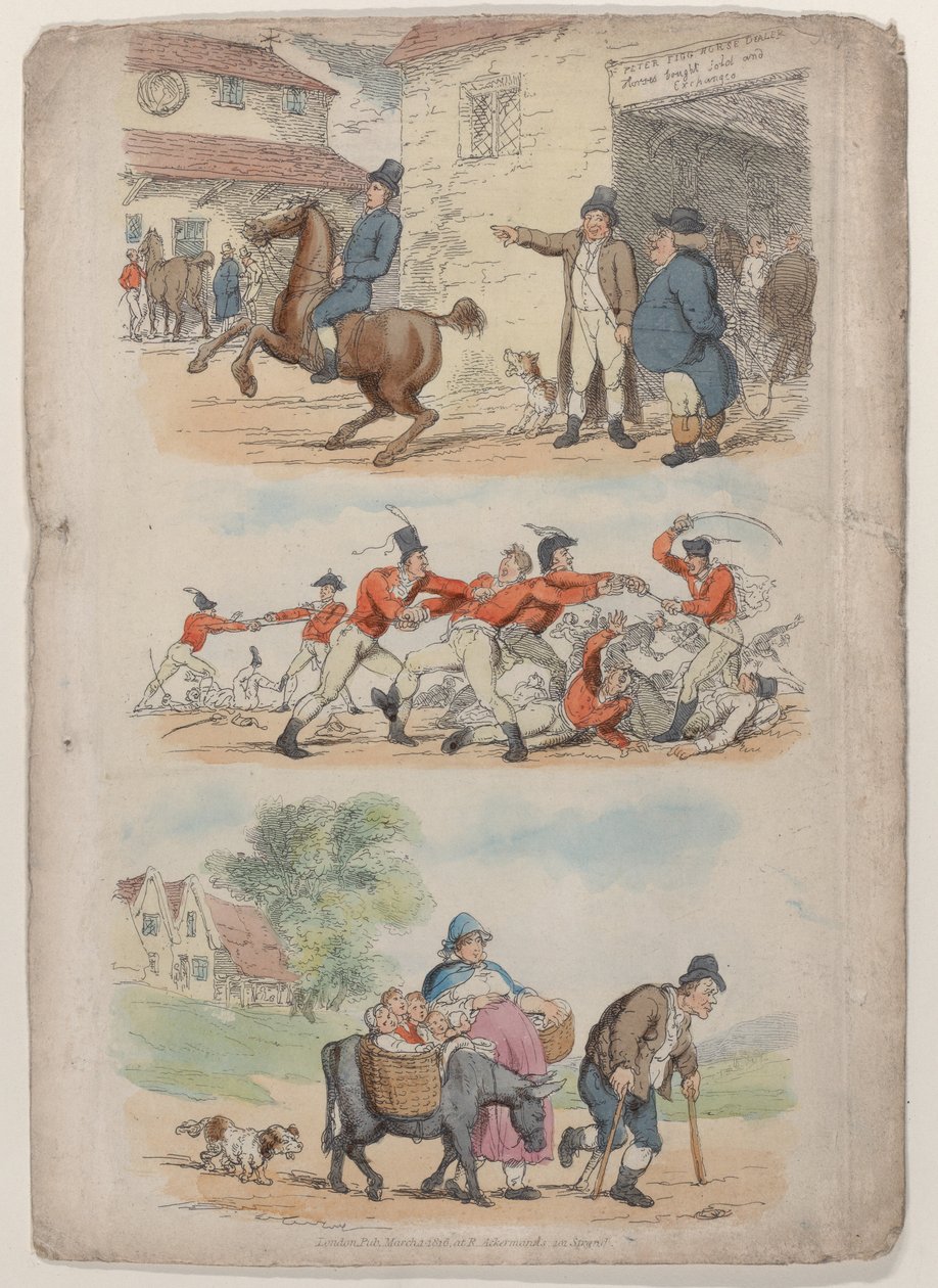 Plåt 1, från World in Miniature, 1816., 1816. av Thomas Rowlandson