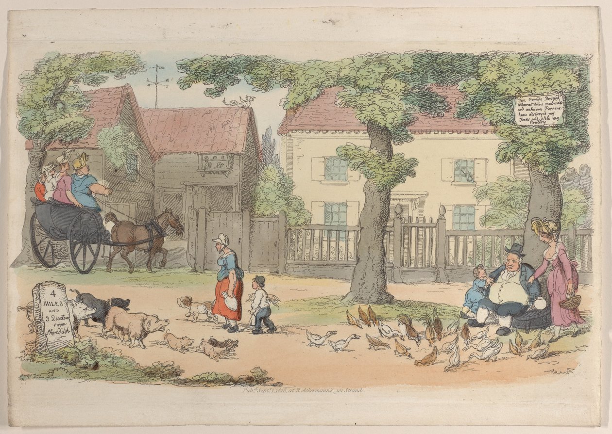 Plåt 32, från World in Miniature, 1816., 1816. av Thomas Rowlandson