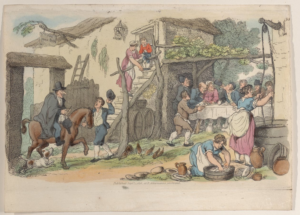 Plåt 34, från World in Miniature, 1816., 1816. av Thomas Rowlandson