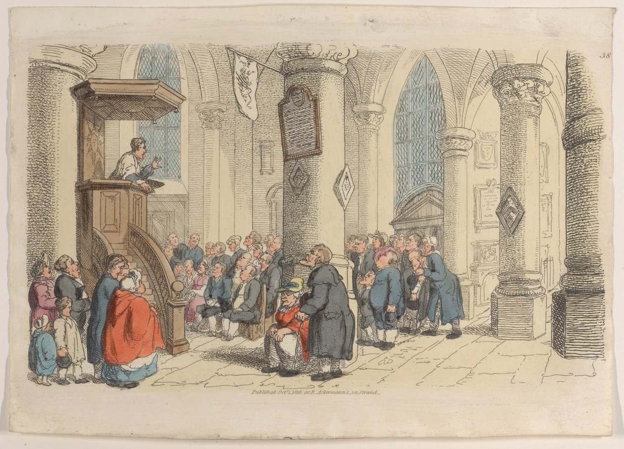 Plåt 38, från World in Miniature, 1816., 1816. av Thomas Rowlandson