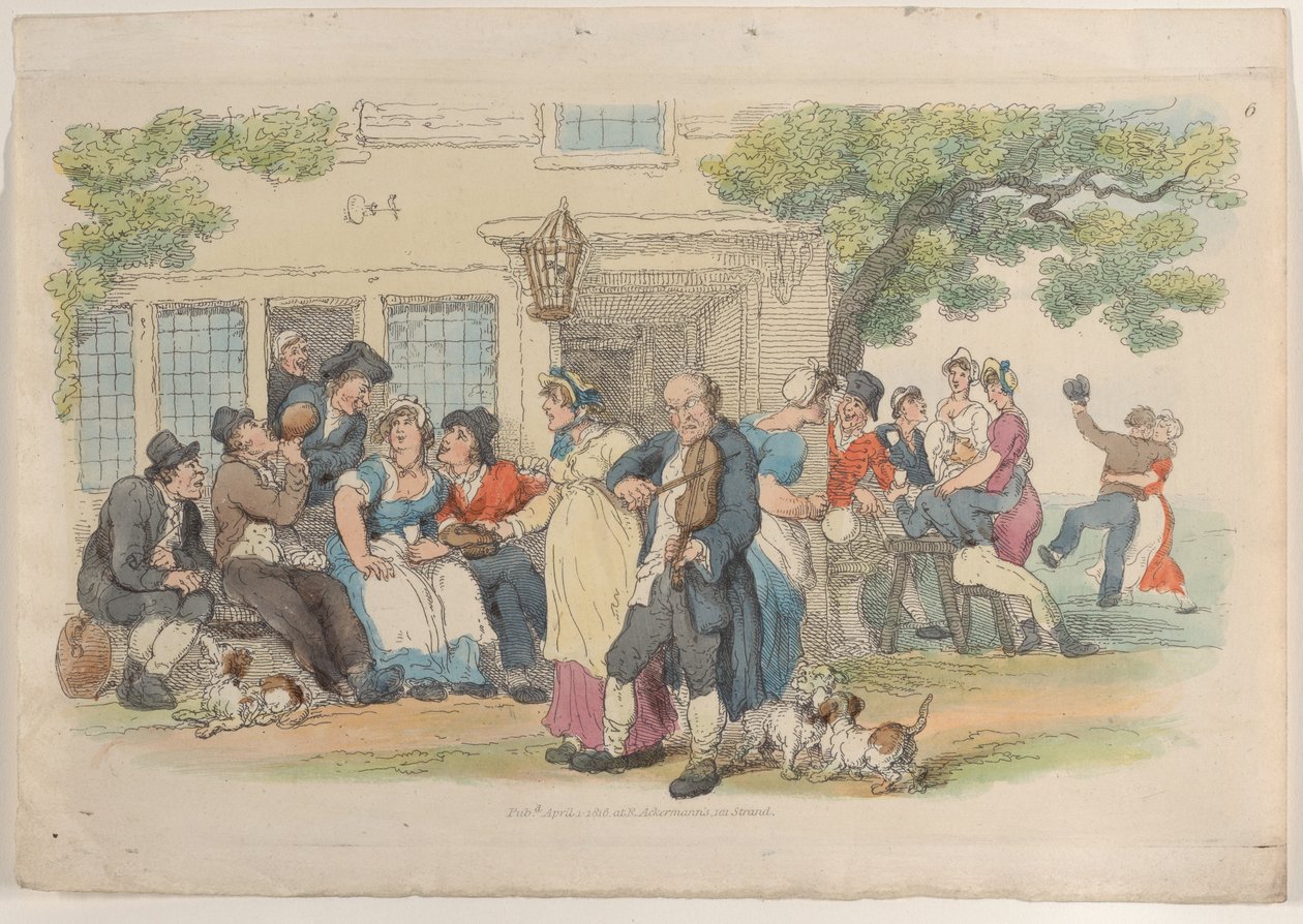 Plåt 6: The Ale-House Door, från World in Miniature, 1816., 1816. av Thomas Rowlandson