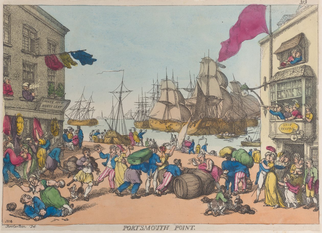 Portsmouth Point, 1814, 1814. av Thomas Rowlandson