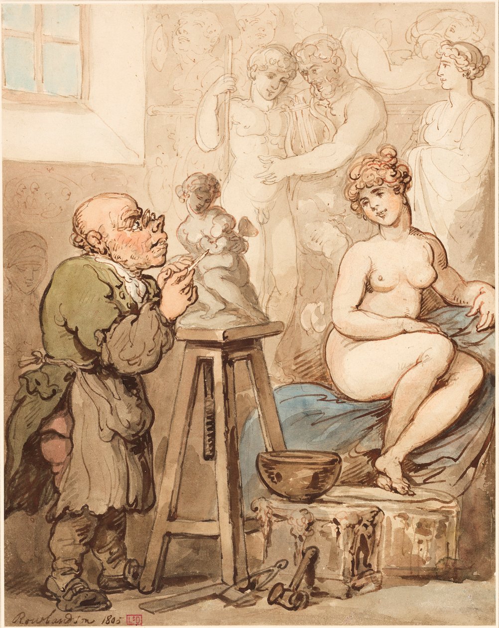 Förberedelse för Akademien — Gamle Joseph Nollekens och hans Venus av Thomas Rowlandson