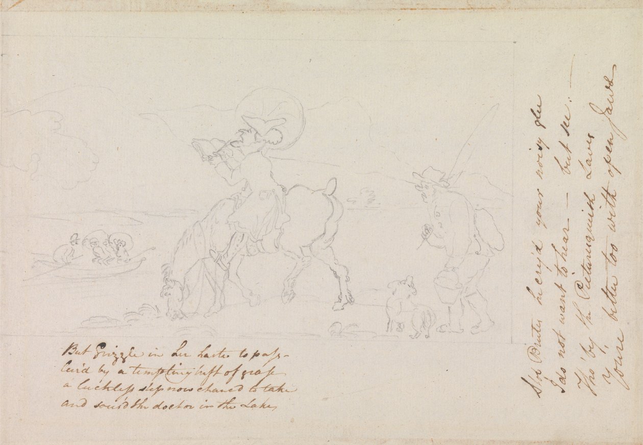 Förberedande skiss till ”Dr Syntax skissar sjön” av Thomas Rowlandson