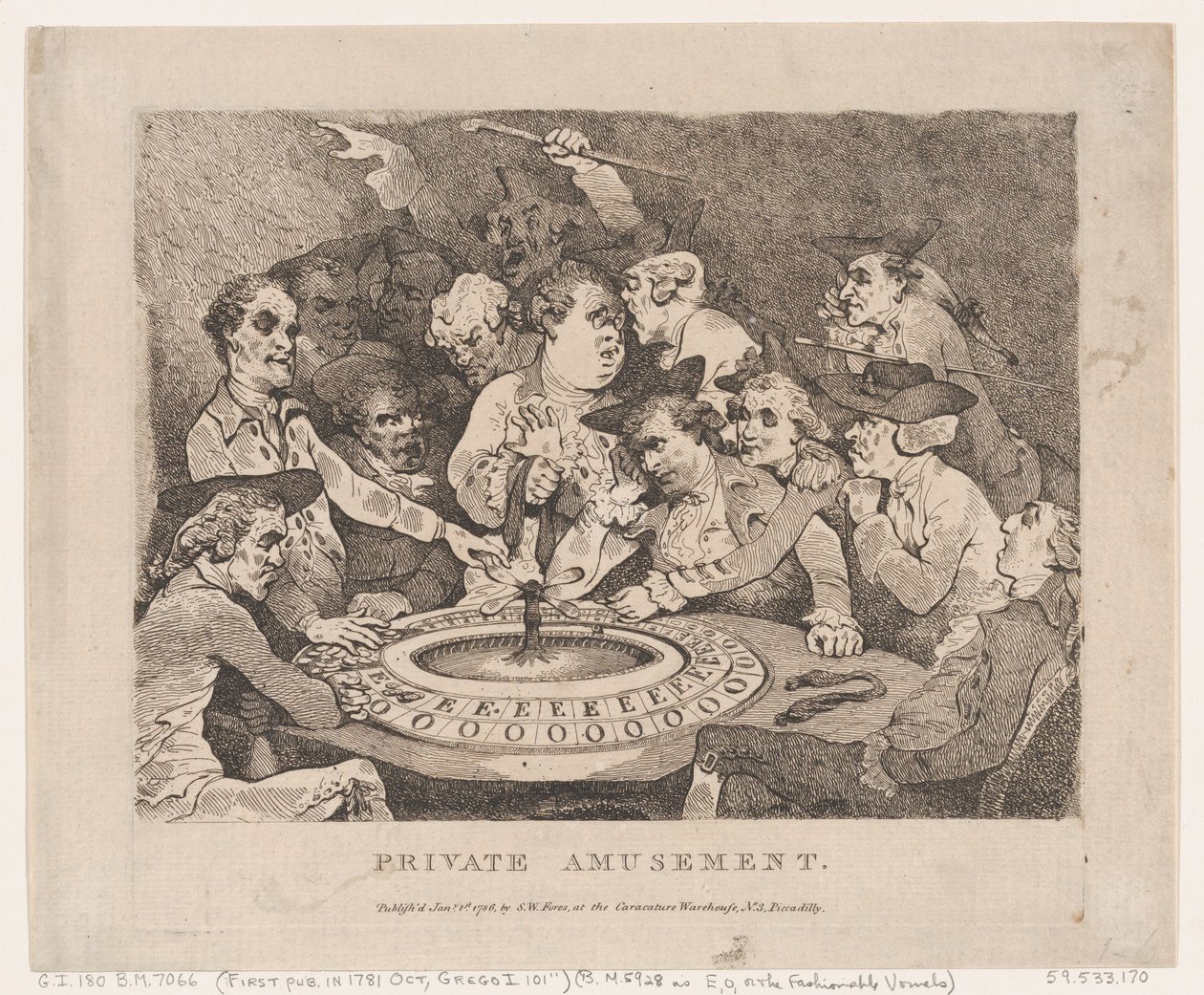 Privat nöjen, 1 januari 1786., 1 januari 1786. av Thomas Rowlandson