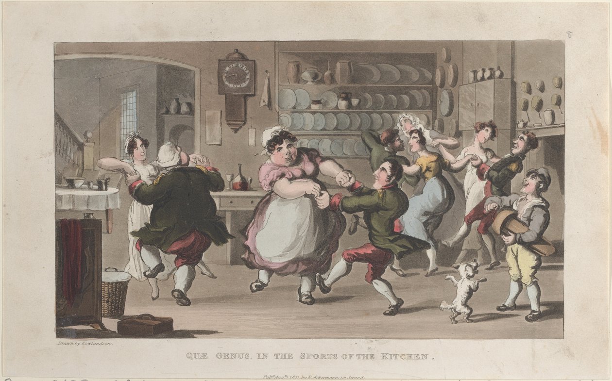 Quae Genus, in the Sports of the Kitchen, från The History of Johnny Quae Genus..., 1 augusti 1821. av Thomas Rowlandson