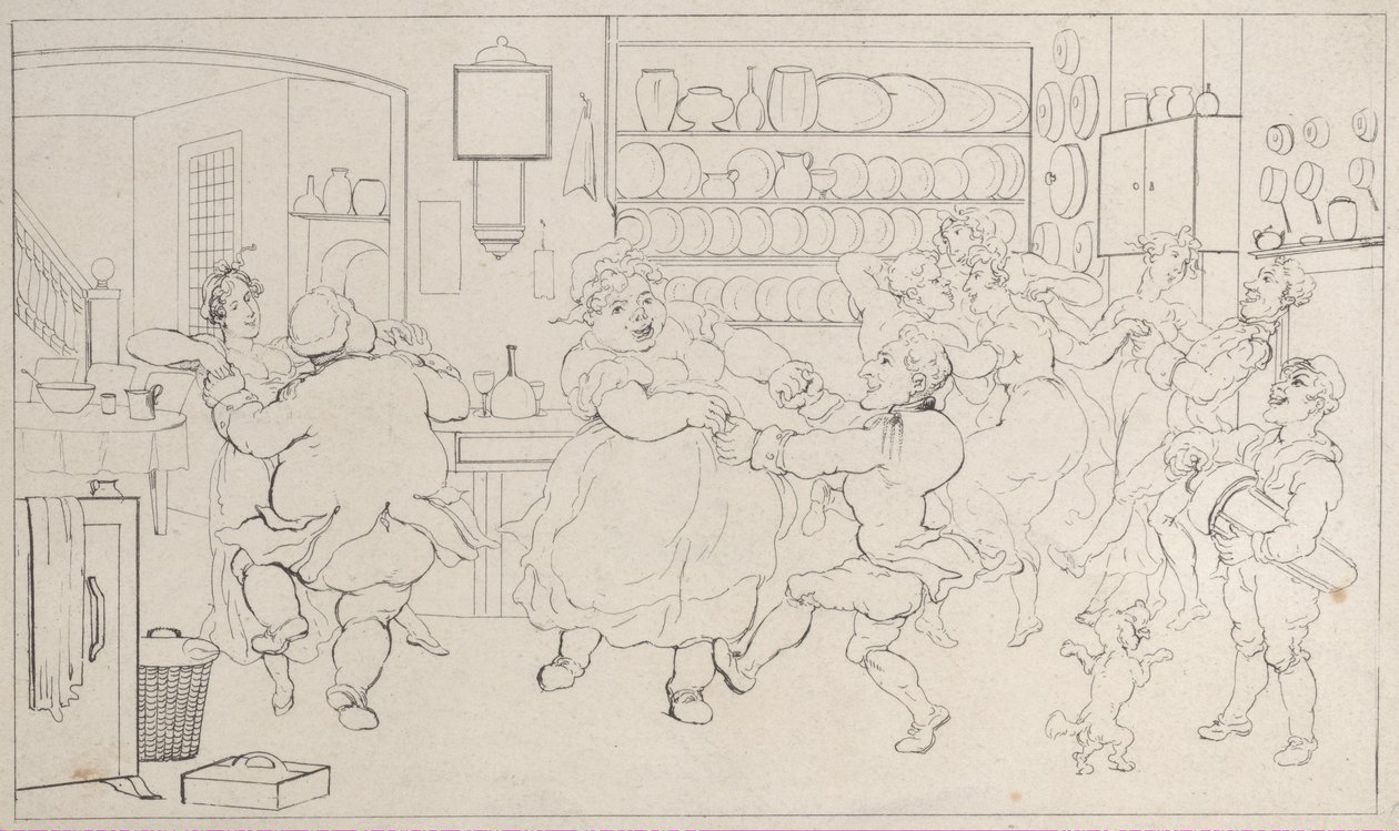 Quae Genus in the Sports of the Kitchen, från The History of Johnny Quoe Genus: the Little..., 1822. av Thomas Rowlandson