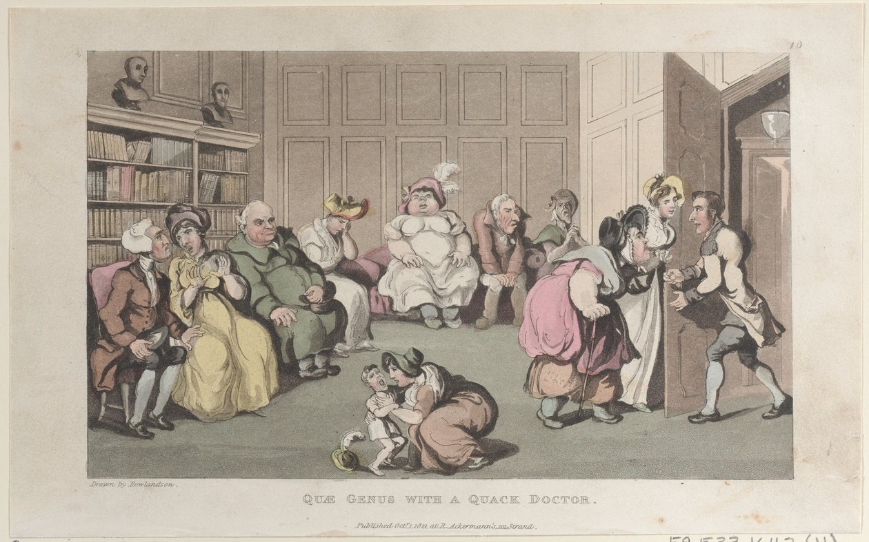 Quae Genus with a Quack Doctor, från The History of Johnny Quae Genus, The Lit..., 1 oktober 1821. av Thomas Rowlandson