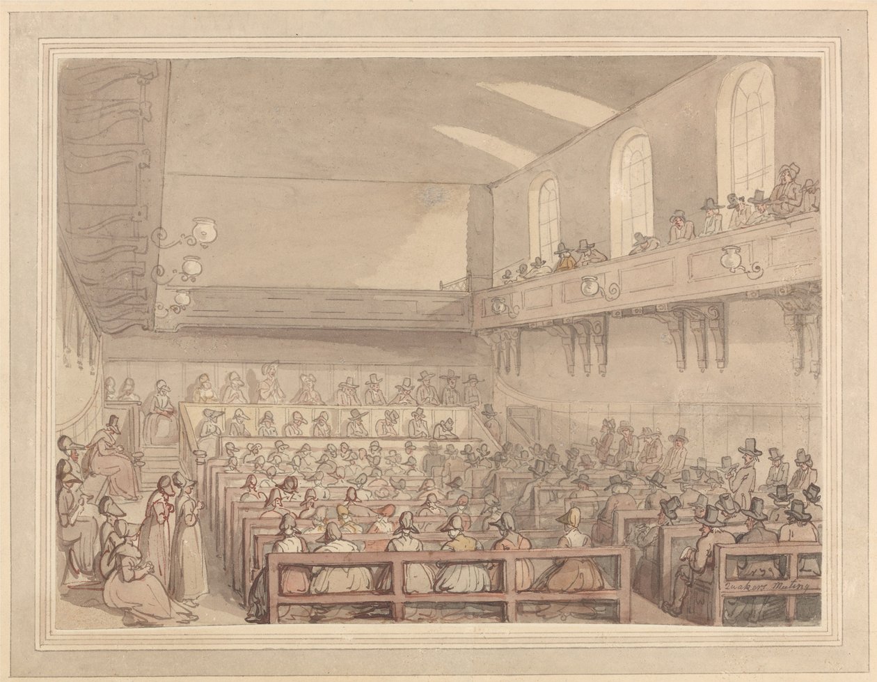 Kväkarnas möte av Thomas Rowlandson