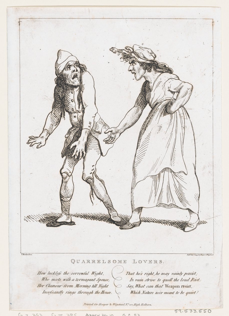 Quarrelsome Lovers, 2 januari 1797., 2 januari 1797. av Thomas Rowlandson