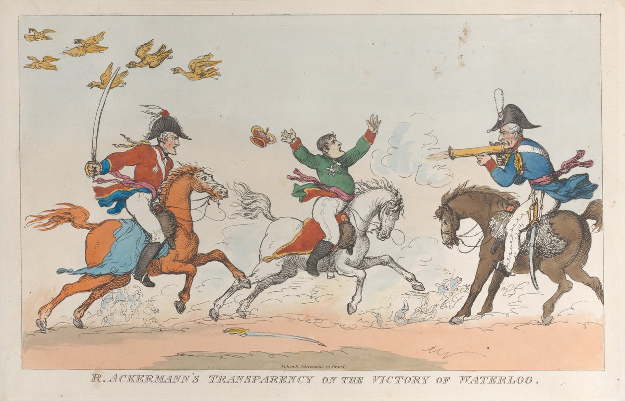 R. Ackermanns Transparency on the Victory of Waterloo, 1 juni 1815., 1 juni 1815. av Thomas Rowlandson