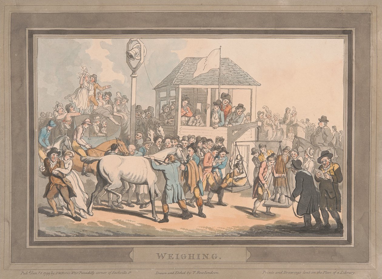 Tävling [set om sex]:  2. Vägning av Thomas Rowlandson