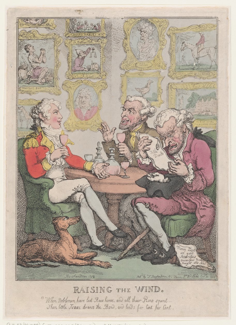 Att höja vinden, 1805-12., 1805-12. av Thomas Rowlandson