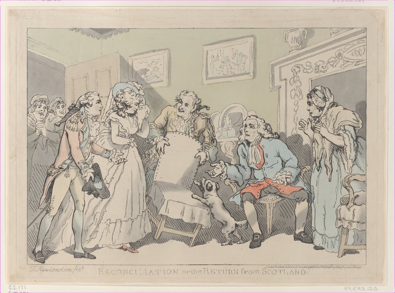 Försoning, eller återkomsten från Skottland, 17 december 1785, 17 december 1785. av Thomas Rowlandson
