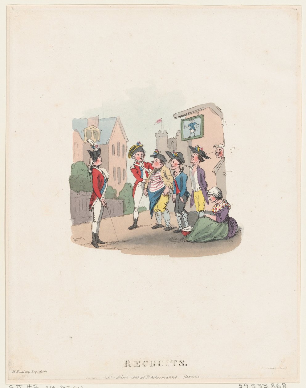 Rekryter, 1 mars 1803., 1 mars 1803. av Thomas Rowlandson