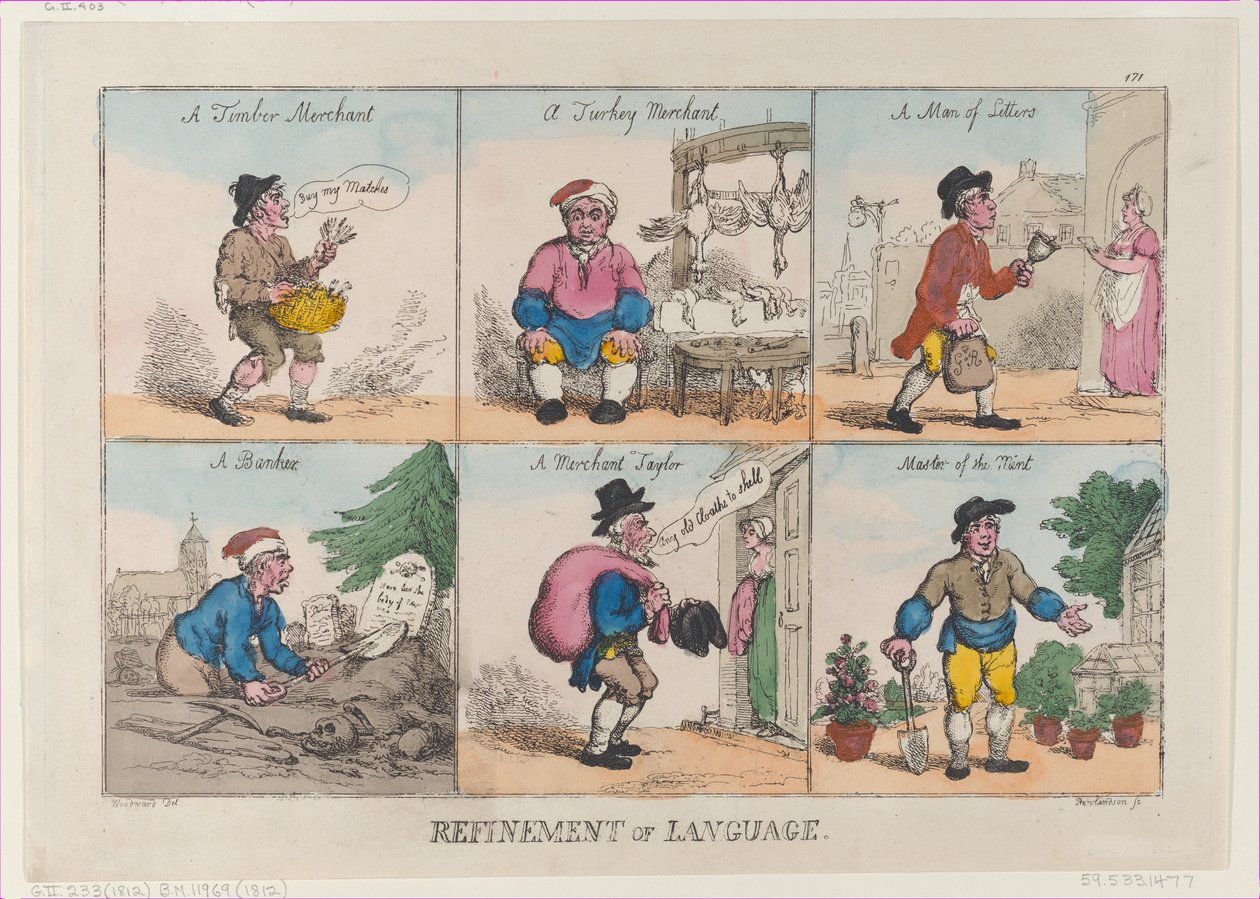 Språkets förfining, 1 oktober 1802., 1 oktober 1802. av Thomas Rowlandson