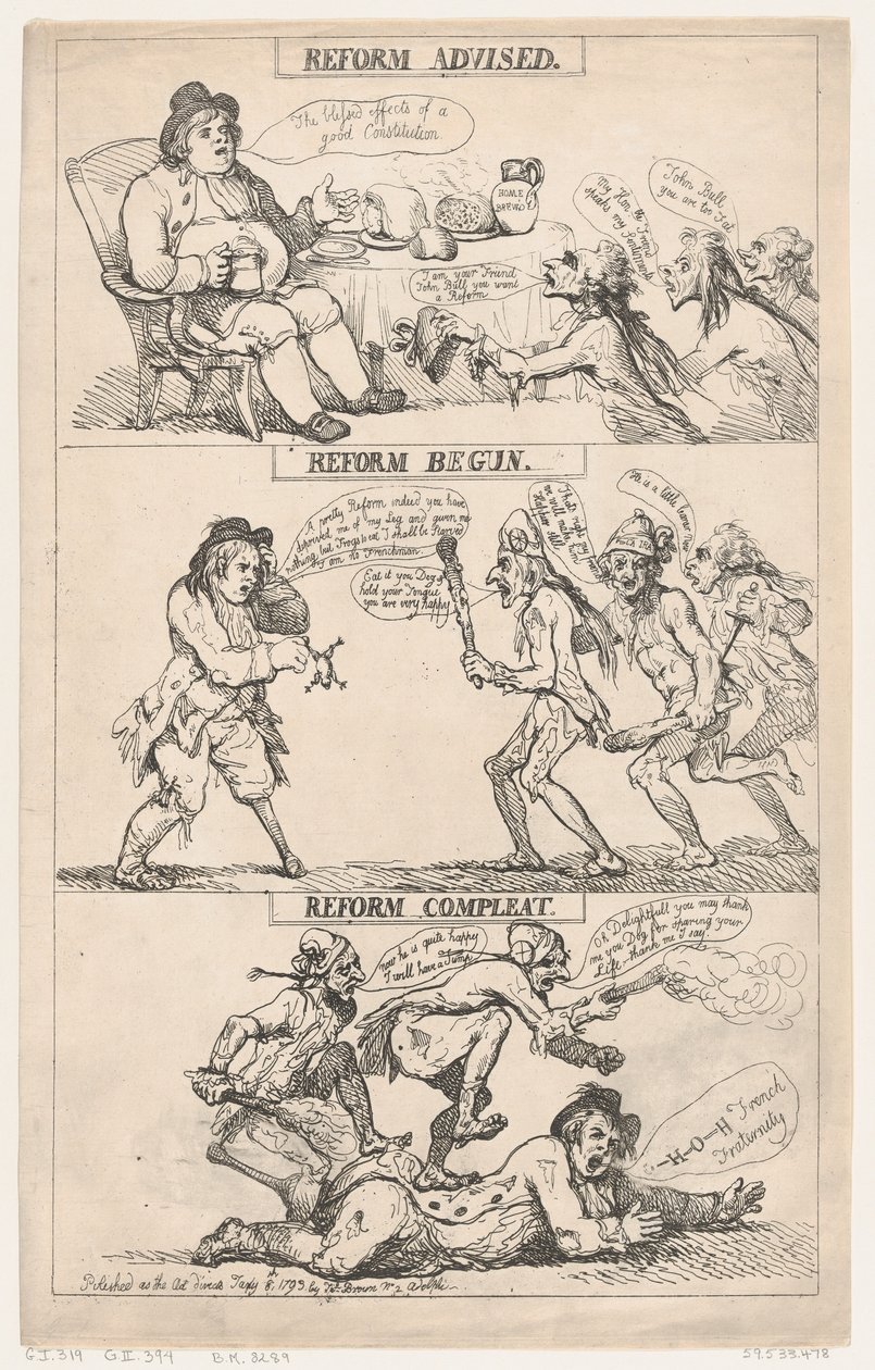 Reform föreslagen, reform påbörjad, reform genomförd av Thomas Rowlandson
