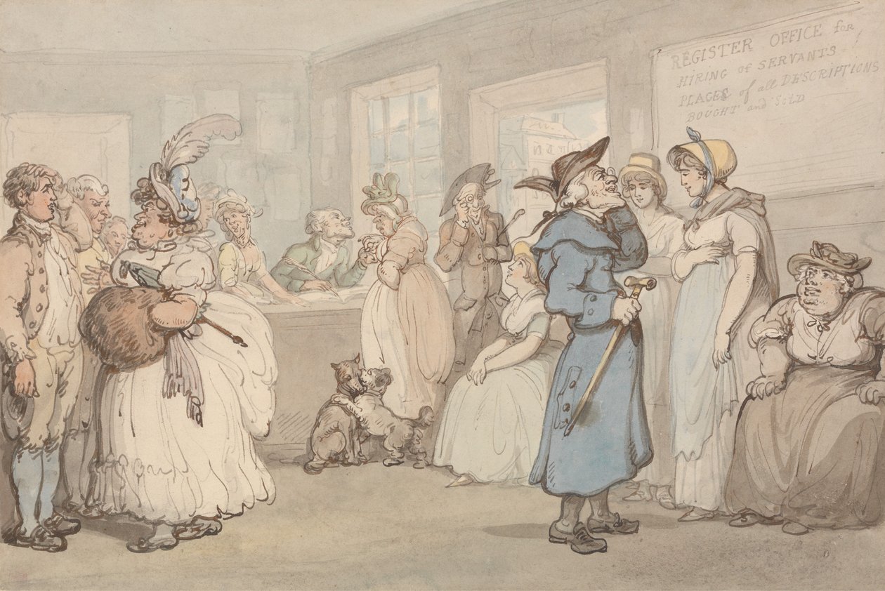 Registreringskontor för anställning av tjänstefolk av Thomas Rowlandson