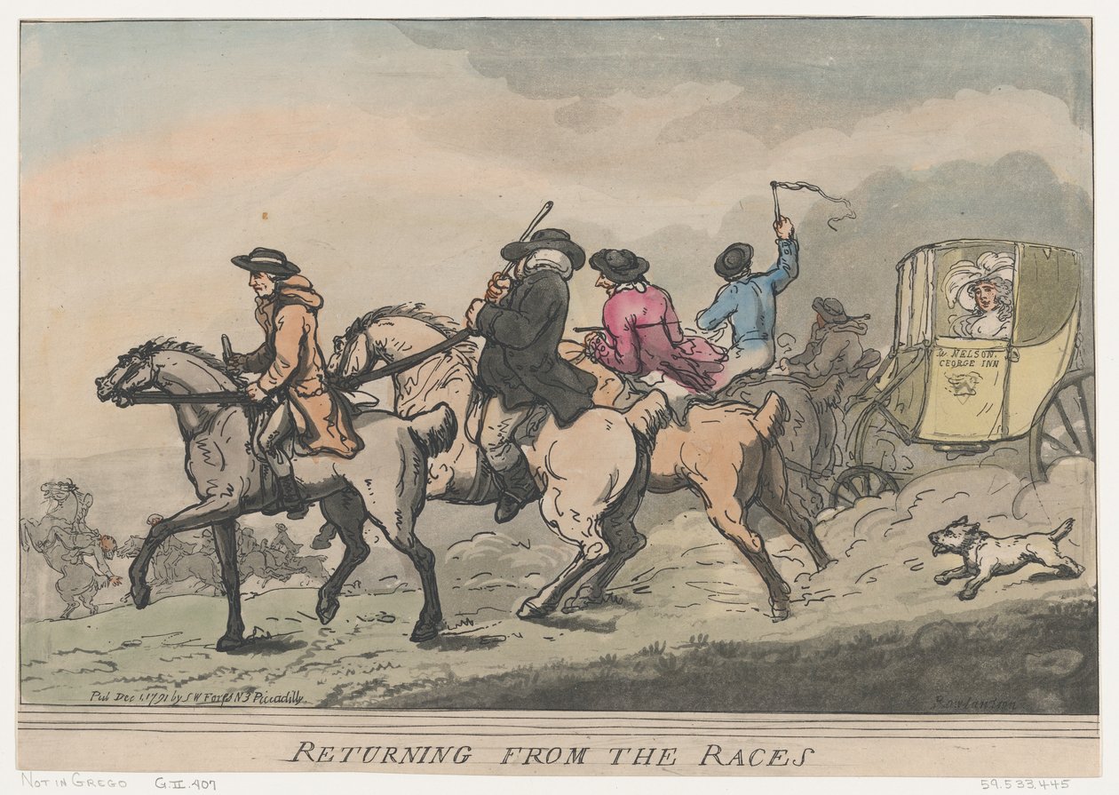 Återvänder från loppen, 1 december 1791, 1 december 1791. av Thomas Rowlandson