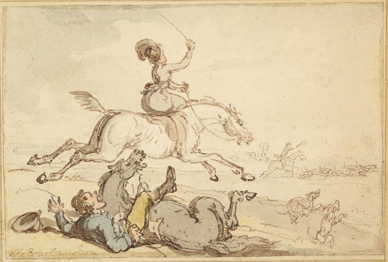 Ryttare kastas på en jakt av Thomas Rowlandson
