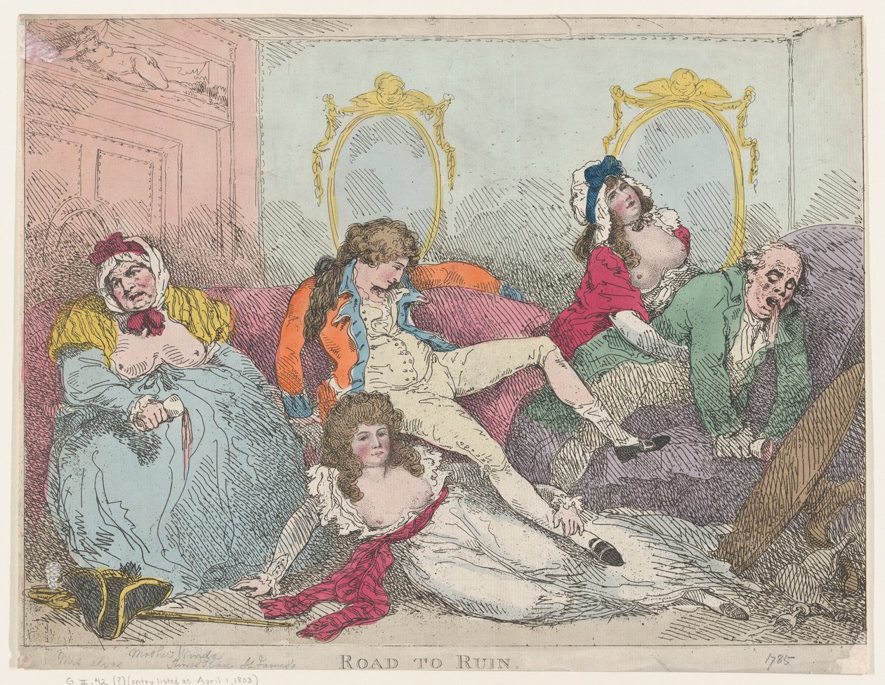 Vägen till ruin, 1785., 1785. av Thomas Rowlandson